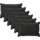 vidaXL Kussensloop 6 st HOUTEN Zwart 50 x 70 cm Fluweel