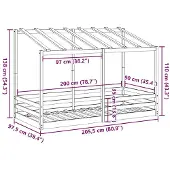vidaXL Kinderbed met kap, wit, 90x200 cm, massief grenenhout