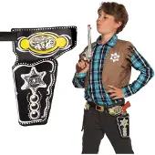 Boland Verkleed cowboy holster voor 2x revolvers/pistolen voor volwassenen - Verkleedattributen