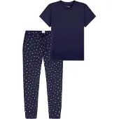 Schiesser Pyjama 'Mix & Relax' blauw gemêleerd