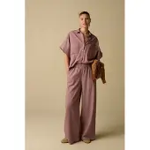 Sissy-Boy Donkerrode gestreepte wide leg broek | Maat: S