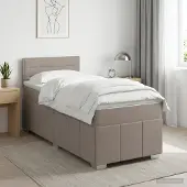 vidaXL Boxspringbed met matras, taupekleurig, 100 x 200 cm, gestoffeerd