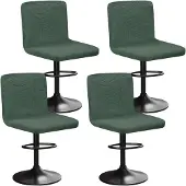 Merkloos Elastische Velvet Barstoelhoes met Rugleuning en Bladstructuur