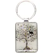 Kiub Rechthoekige sleutelhanger Bug Art Chat Arbre de Vie