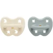 Hevea Two-Pack Round Teat 3-36 Months (Milky White & Gorgeous Grey)