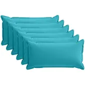vidaXL Kussensloop 6 st HOUTEN Turquoise 40 x 70 cm Polyester