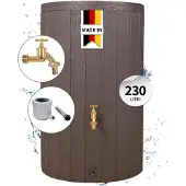 Graf GARANTIA TIMBER complete-set 230 L bruin incl. messing-aftapkraan en regenpijpaansluiting