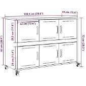vidaXL Dressoir 100,5x39x72 cm staal mosterdgeel