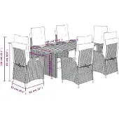 vidaXL 7-delige tuinset met kussens, inclusief polyrotan