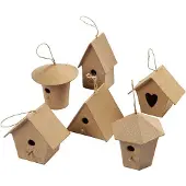 Creativ Company Mini vogelhuisjes, h: 7 cm, 6stuks