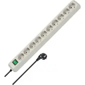 Brennenstuhl Eco-Line, stekkerdoos 10-voudig (stekkerdoos met schakelaar en 3m kabel) lichtgrijs