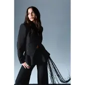 Trendyol TRENDYOLMİLLA Dames Zwart Effen Lang Regular fit Blazers