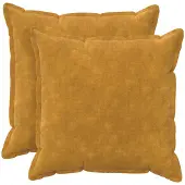 vidaXL Kussensloop 2 st HOUTEN Geel 55 x 55 cm Microfiber Fleece