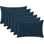 vidaXL Kussensloop 6 st HEERLEN Blauw 50 x 75 cm Microfiber Fleece