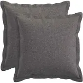 vidaXL Kussensloop 2 st HOUTEN Lichtgrijs 45 x 45 cm Faux Linnen