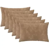 vidaXL Kussensloop 6 st HEERLEN Taupe 40 x 60 cm Microfiber Fleece