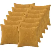 vidaXL Kussensloop 12 st HEERLEN Geel 50 x 50 cm Microfiber Fleece