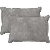 vidaXL Kussensloop 2 st HOUTEN Lichtgrijs 50 x 80 cm Microfiber Fleece