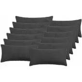 vidaXL Kussensloop 12 st HEERLEN Donkergrijs 40 x 80 cm Bouclé