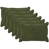 vidaXL Kussensloop 6 st HOUTEN Groen 50 x 75 cm Microfiber Fleece