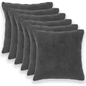 vidaXL Kussensloop 6 st HEERLEN Donkergrijs 65 x 65 cm Bouclé