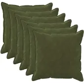 vidaXL Kussensloop 6 st HOUTEN Groen 70 x 70 cm Microfiber Fleece