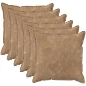 vidaXL Kussensloop 6 st HOUTEN Taupe 70 x 70 cm Microfiber Fleece