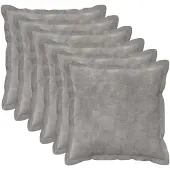 vidaXL Kussen met kussen HOUTEN 6 st Lichtgrijs Microfiber Fleece