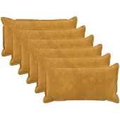 vidaXL Kussensloop 6 st HOUTEN Geel 40 x 80 cm Microfiber Fleece