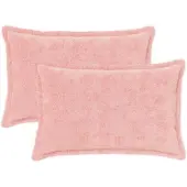 vidaXL Kussensloop 2 st HOUTEN Roze 50 x 75 cm Nep Konijnenbont
