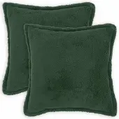 vidaXL Kussensloop 2 st HOUTEN Donkergroen 70 x 70 cm Bouclé