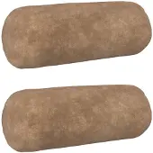 vidaXL Kussensloop 2 st HEERLEN Taupe Ø 15 x 40 cm Microfiber Fleece