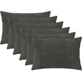vidaXL Kussensloop 6 st HEERLEN Antraciet 50 x 70 cm Microfiber Fleece