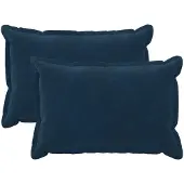 vidaXL Kussensloop 2 st HOUTEN Blauw 50 x 70 cm Microfiber Fleece