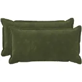 vidaXL Kussen met kussen HOUTEN 2 st Groen Microfiber Fleece