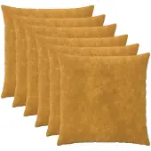 vidaXL Kussensloop 6 st HEERLEN Geel 80 x 80 cm Microfiber Fleece