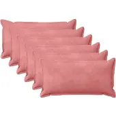 vidaXL Kussensloop 6 st HOUTEN Roze 40 x 70 cm Fluweel