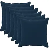 vidaXL Kussensloop 6 st HOUTEN Blauw 80 x 80 cm Microfiber Fleece