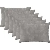 vidaXL Kussen met kussen HEERLEN 6 st Lichtgrijs Microfiber Fleece