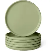 Amazon Basics 6-delige Olijfgroene Dinerborden van Steengoed, 26.7 cm