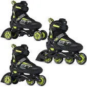 Raven Verstelbare 3-in-1 Skates Profession Zwart/Lime 35-39
