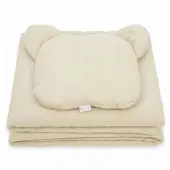 Kerstin Baby Muslin Dekentje & Kussen Set 50x75cm Premium Ivory