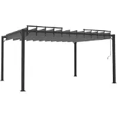 Selius Pergola Met Lamellendak 3x4 Meter Antraciet Aluminium - Waterafstotend Polyester Dak