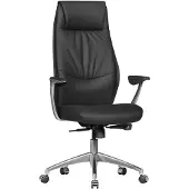 Selius Bureaustoel Echt Leer Zwart - Ergonomisch Synchroonmechanisme - 120 kg Draagvermogen