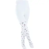 Falke Little Flowers dun gedessineerd katoen panty kinderen wit - maat 152-164