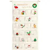 Famanu – Adventskalender om te vullen, 100x50 cm, herbruikbaar, 24 zakjes
