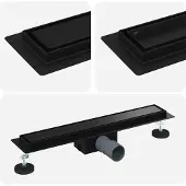 Syfax 2 in 1 Doucheafvoer Zwart 60 cm Roestvrij staal 304