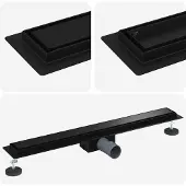 Syfax 2 in 1 Doucheafvoer Zwart 80 cm Roestvrij staal 304