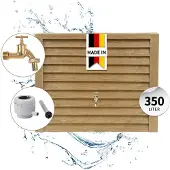 Graf GARANTIA WOODY wandtank complete-set 350 L lightwood incl. messing-aftapkraan en regenpijpaansluiting