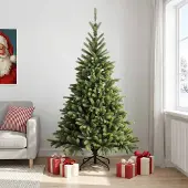 vidaXL Kunstmatige Hinged Kerstboom 210 cm PVC en Metalen Groen